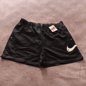 Nike Shorts Large Womens Swoosh Woven Loose Fit High Rise Black RSP: $50